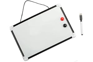 JKG® Small A4 WHITEBOARD - Mini Whiteboard and Pen | Dry Wipe Notice Memo Board | Eraser & 2 Magnets - Portable Desk Magnetic Accessories | Magnetic Wall Board for Kids | Kids Whiteboard