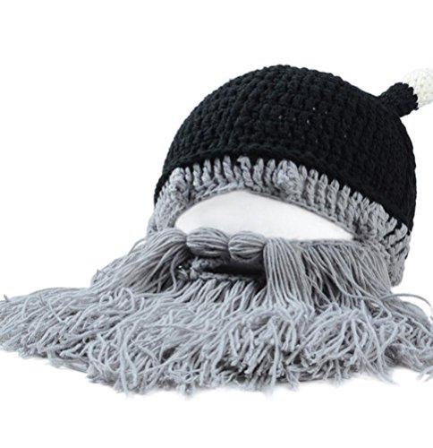 Kolylong® Men Women Kids Funny Costume Cool Beard Wig Hats Handmade Knit Warm Winter Caps (Grey) reviews Kolylong® Men Women Kids Funny Costume Cool Beard Wig Hats Handmade Knit Warm Winter Caps (Grey)
