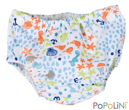 Preisvergleich Produktbild Baby Badehose - Badewindel Ocean bunt schadstofffrei (S (3-9kg))