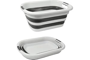 MAGAZZINI GM MagazziniGM Linea Compact Salvaspazio SECCHIO CATINO BACINELLA CESTO PORTABIANCHERIA Pieghevoli (CATINO PIEGHEVOLE 26lt - 55 x 40 x 24 cm)