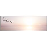 Wandbild Auf Leinwand Von Sinus Art – Meer Strand Vintage Look, 150x50 Cm – Fertig Auf Keilrahmen Gespannt