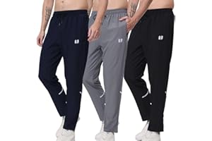 Hpbygstae Lot de 3 Pantalons de survêtement athlétiques pour Homme, avec Poches élastiques à Fermeture éclair