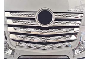 VNVIS 11 espejos de acero inoxidable para parrilla frontal para camiones Actros MP4, accesorio pulido de espejo