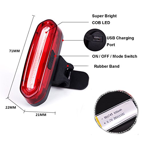 LED Fahrrad Fahrradlicht, FisherMo STVZO Zugelassen Fahrradlampen, Wiederaufladbare CREE FahrradBeleuchtung Wasserdicht Taschenlampe für Außen Radfahren Fahrräder - 3