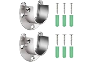 Lahviuu Supporto Asta per Armadio,2 PCS Staffa per Bastone per Tende Supporto per Asta della Tenda Binario Tenda Soffitto Staffa di Montaggio a Soffitto Asta Appendiabiti Bacchette per Tende (25 mm)