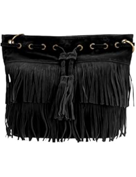 Frauen Handtasche - All4you Umhängetasche Handtaschen mit Fransen-Quasten für Damen