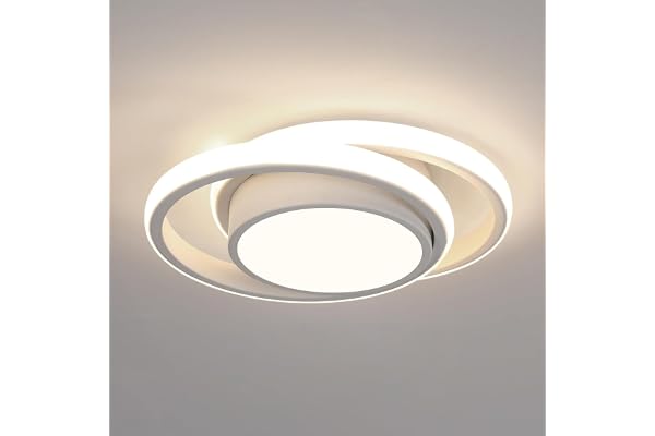 Comely Plafonnier LED, Rond Lampe de plafond 32W 2350lm, Moderne Luminaire Plafonnier pour Couloir Coucher Salle de Bains Cuisine Salon, Lumière Naturelle 4500K, Diamètre 27cm