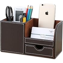 Set Accessori Scrivania In Pelle KINGFOM - Organizer, Portapenne, Tappetino Mouse E Portablocco Note