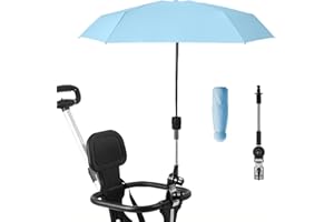 Nakazawa Baby Pram Parasol Umbrella for UV Sun Protection Handle Included - Pram Umbrella,Adjustable steering,Compact and light-light blue