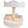 Baoblaze Rotating Cupcake Stand Battery Operated Rotating Carousel Cupcake Stand 6 Cupcakes Serving Tray Bakeware Accessories for Cookies Candy Birthday Holiday Wedding Party Decorating Supplies