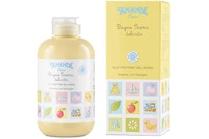 L'AMANDE - Bagnoschiuma Bambini in Crema con Olio di Mandorle Dolci e Mimosa, Docciaschiuma Gel Detergente e Idratante Corpo per Bagnetto Neonato, Bagno Schiuma Delicato e Naturale - Enfant, 250 ml