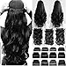 Artifice 5 Clips Curly/Wavy Hair Extension High Temperature Synthetic Fiber 26" 120g Black RS.649.00