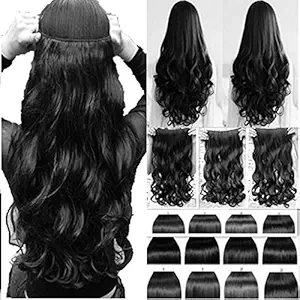 Artifice 5 Clips Curly/Wavy Hair Extension 250gm High Temperature Korean Fibre 30