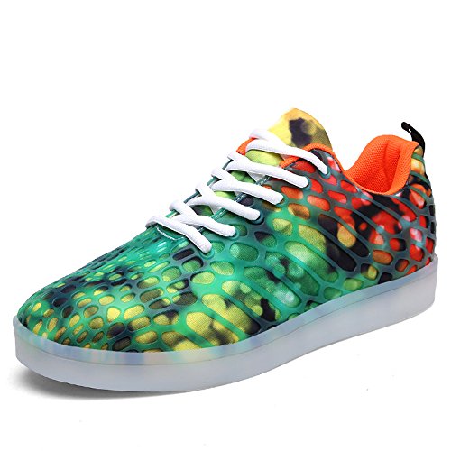 NSJY.FLY LED Schuh USB Aufladen 7 Farbe Leuchtend Sportschuhe Sneakers Turnschuhe für Unisex-Erwachsene Liebespaar