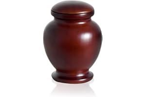 MAKEY'S Elegant Wood Vase Urns for Human Ashes Adult,for Adults up to 200lbs,Burial Cremation urn (Oval)