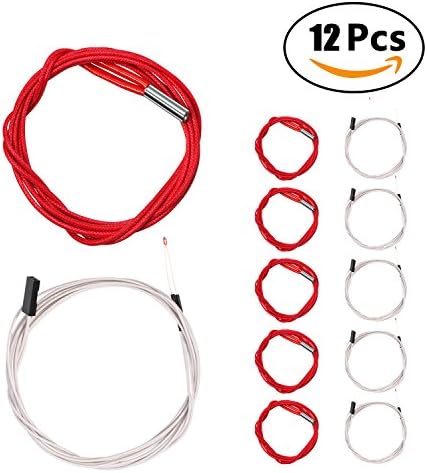 Doris Direct 6Pcs Thermistor Ntc 3950 100K Temperature Sensor Thermistor and 6Pcs 12V 40W 620 Ceramic Cartridge Heater for 3D Printer Creality CR-10 CR-10S S4 S5 Makerbot RepRap Prusa i3