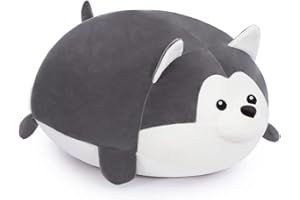 FAVOSTA Carino Husky Peluche Giocattolo, 40cm Morbido Husky Peluche Del Corpo Animale Cuscino Del Cane Peluche, Regalo per I Bambini