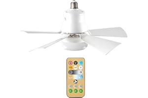 CEWIFO Ceiling Fans with Lights,Ceiling Lights with Fan Timing and Remote, 3 Speeds 2 Colors Dimmable LED Ceiling Light, Modern Fan Lamp for Bedroom Living Room (White)