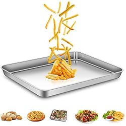 AEMIAO Plaque à Pâtisserie Acier INOX Professionnel Plaque de Cuisson Four pour la Maison Cuisine, Antiadhésive Sain Super Miroir Finition Lave-Vaisselle, 40 x 30 x 2.5 cm