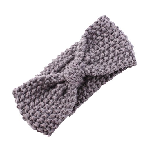 Koly® Baby Girls Photography Toddler Cute Kids Knitting Cross Headband Baby Hair Accessories (Grey)