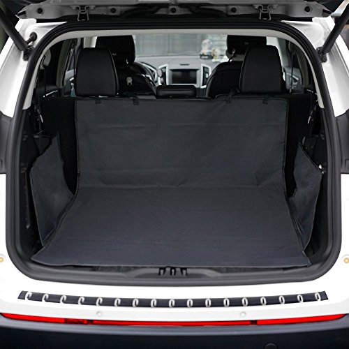 Protector Universal para Maletero Coche Alfombrilla Impermeable y Resistente Funda de Maletero para Proteger contra el pelo del perros polvos líquidos y suciedad Cubierta de Maletero Fácil de Instalar y Limpiar de Tamaño 155 x 104 x 33 cm Color Negro
