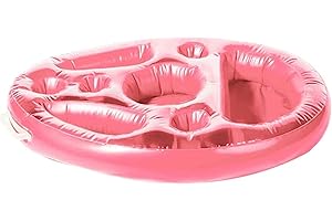 JUNBAOYYDS Posavasos Hinchables Piscina, Portavasos Hinchable, Titular Flotante Inflable, Soporte Hinchable para Bebidas, Bandeja Inflable, para Piscina Fiesta Playa (Rosa)