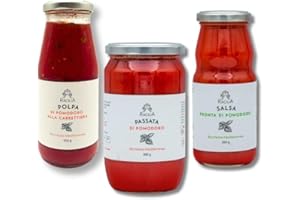 RACILIA Box Baciricò: Polpa di Pomodoro alla Carrettiera + Salsa Pronta di Pomodoro Siccagno + Passata di Pomodori - 100% Pomodori Siciliani - 1.490kg