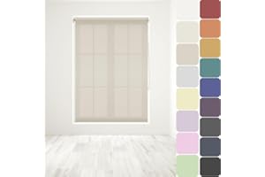 CAECUS Straight Edge Dim-Out Roller Blind - Easy Fit Home Office - 120cm Width x 160cm Width Drop - Cappuccino