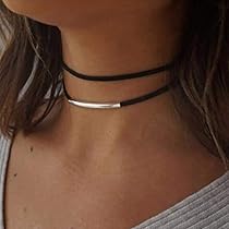 Collane Choker In Velluto Nero - Set 3 Pezzi Regolabili Per Donna Con Stile Gotico - Foto 3
