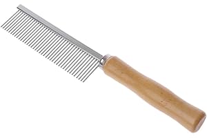 ECMQS Animal De Compagnie Peigne De Chien Peigne à Chat avec Manche en Bois Tondeuse à Cheveux Toilettage Canin Brosse De Nettoyage