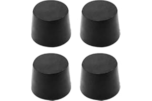 ANMOO 4 Pieces Tapered Plug Bung 48mm to 56mm Solid Test Tube Black Rubber Stoppers for Lab Home