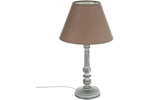 ATMOSPHERA CREATEUR D'INTERIEUR Lampe à poser - Style romantique - Coloris TAUPE patiné Hauteur 36cm