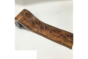 GUEST RUYUNLAI Bordure de papier peint Frise Murale Adhesive Bordure Papier Peint Frise Autocollante pour Cuisine Salle de Bains Décoration Murale Sculpture sur bois d'éléphant 10cm X 1000cm