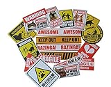 VERWENDUNG: Warnung und Sicherheits Aufkleber Set für Glas, Auto, Laptop, Snowboard, Helm, Longboard, Verpackungs-Kennzeichen, Rucksack