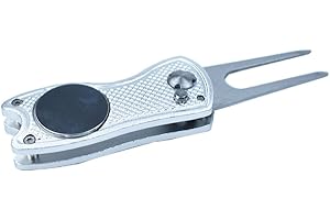 hauni Stainless Steel Golf Divot Repair Tool Switchblade Foldable Golf Pitchfork Putting Green Fork Golf Training Aids Pitch Alloy Tool…
