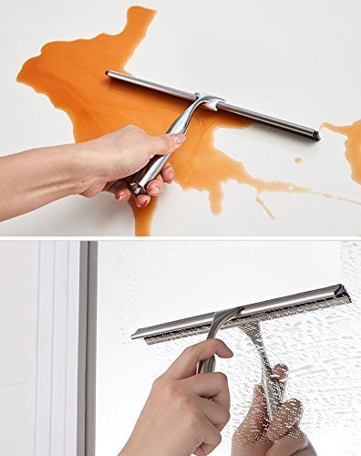 Dailyart® Edelstahl Squeegee Bad-und Duschabzieher Fensterwischer mit hochwertiger Gummilippe für streifenfreies Abziehen–Inbegriffen Wandaufhänger - 4