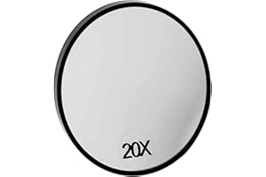JAMTECH 20X Magnifying Mirror - Light Weight Mirror with Two Suction Cups - Portable & Durable Tool - Long Lasting & Travel Friendly