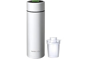 Nuby - RapidCool™ - Hilfe zur Zubereitung von die perfekte Säuglingsnahrung in nur 2 minuten - Für Babys - Unterwegs - Inklusive Milchpulverspender und digitalem Deckel - Weiß - 0+ Monate