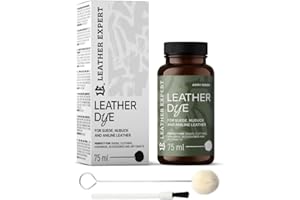 LEATHER EXPERT Penetrating Leather Dye – Colore pelle verde militare, 75 ml, ideale per scarpe, borse e accessori, con applicatore e pennello, colore per scarpe in pelle scamosciata, nabuk e anilina (16 colori)