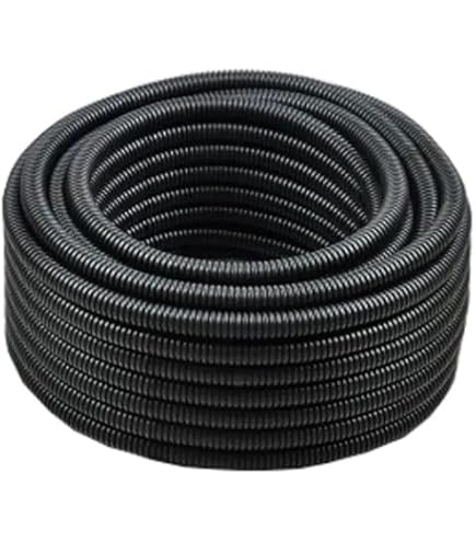 Tubo Corrugato Nero - Matassa Da 50 Metri Per Impianti Elettrici E Idraulici