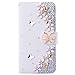 Produktbild SMART LEGEND Lederhülle für Samsung Galaxy S7 Edge Glitzer Ledertasche Bling Bling Strass Hülle Schmetterling Blume Diamant DIY Crystal Schutzhülle Handyhülle Premium PU Leder Flip Case Protective Cover Innere Weiche Silikon Bookcase Backcover Handy Tasche Schale mit Kartenfächer Magnetverschluß Standfunktion Etui