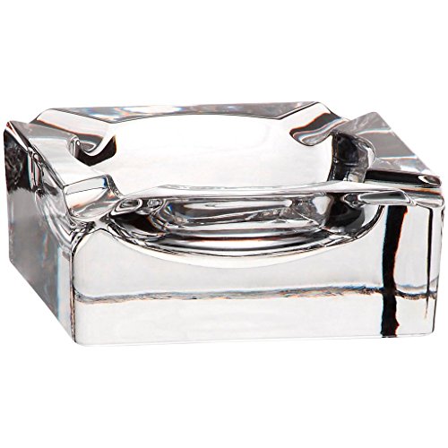 Aschenbecher, Ascher aus Bleikristall, Zigarre Zigarette „CASABLANCA“ 11 x 11 cm, transparent, Blei Glas, moderner Style (GERMAN CRYSTAL powered by CRISTALICA) - 5