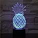 Produktbild wangZJ 3d Nachtlicht führte Lampe der optischen Täuschung/Kinder Schlafzimmer / 7 Farblicht/Halloween Geschenk/Geburtstagsgeschenke/Ananas