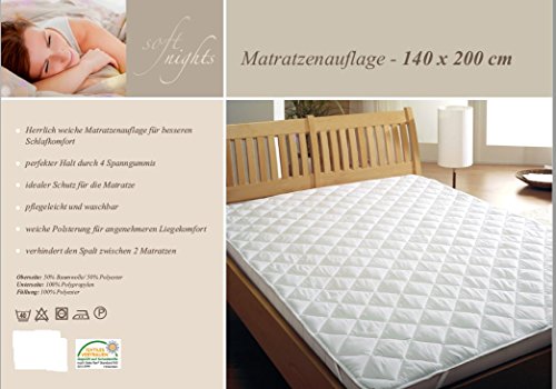 Matratzenauflage Matratzenschoner Premium Unterbett ca. 140×200 cm Matratzenschutz Spannauflage Baumwolle Allergiker geeignet - 2