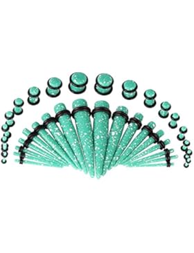 D&Min Jewelry Dehnstab Acryl 18Paare Dehnungsset Set Flesh Tunnel Plug Spirale Expander Ohr Dehnspirale Piercing...