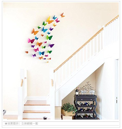 JAAMSO ROYALS Multicolour 3D Butterfly Stickers for Wall, Butterfly Decoration Items, Stickers, Decor, Butterflies, for Wall Decoration (29.5 CM X 21 CM) - Image 3