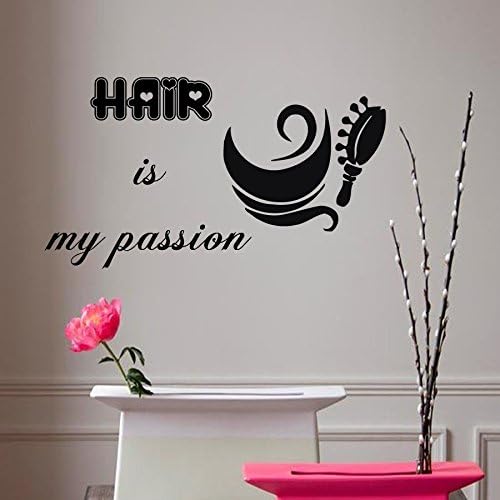 Hair Is My Passion Hair Comb Decal Hair Salon Home Vinyl Decal Sticker Kids Nursery Baby Room Decor