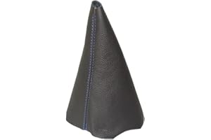 THE TUNING-SHOP LTD For Citroen Berlingo II 2008-16 Gear Stick Gaiter Black Genuine Leather Blue Stitch