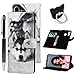Produktbild idlehour Handyhülle Flip Case für Huawei P30 Lite, PU Leder Case Cover Magnet Schutzhülle Tasche Schutz Cover Flipcase Etui Brieftasche Flipcover mit Ständer und Magnetverschluss,Husky