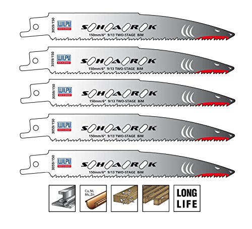 5x Säbelsägeblätter Bi-Metall Wilpu 3059/150